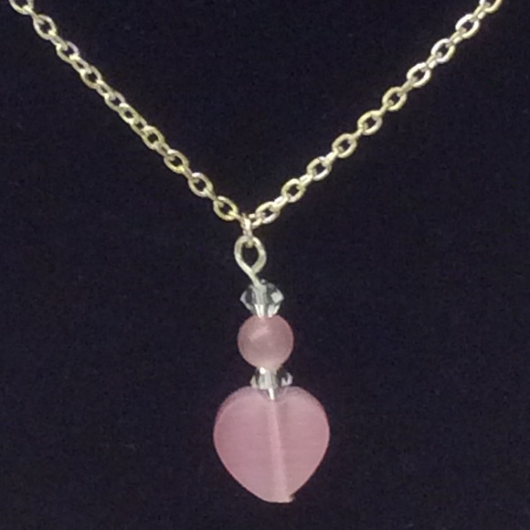 Just For Fun Jewelry - Cats eye glass heart necklace